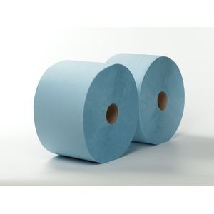 Poetspapier maxirol blauw 3 laags 22.5cmx360mtr 2 rollen