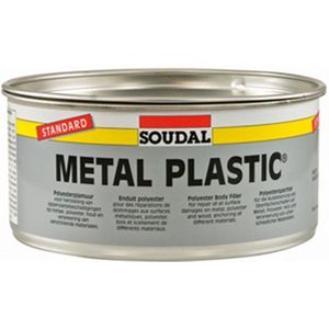 Soudal staal/polyesterplamuur 2-componenten grijs (2kg)