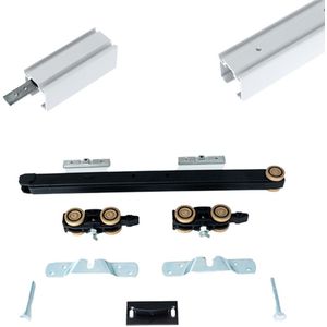 Xperta set 2m rail - Wit - Plafond opbouw - Enkele deur - Dubbele softclose - opbouw