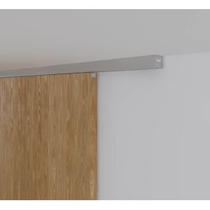 Xperta set 2m rail - alu - Plafond opbouw - Enkele deur - inbouw auto fix - Set Eindkappen