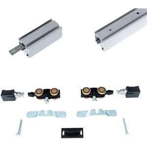 Xperta set 6m rail - alu - Plafond opbouw - Enkele deur - opbouw