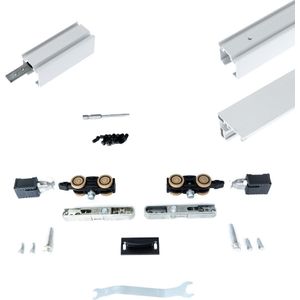 Xperta set 6m rail - Wit - vloerplint - Enkele deur - inbouw auto fix