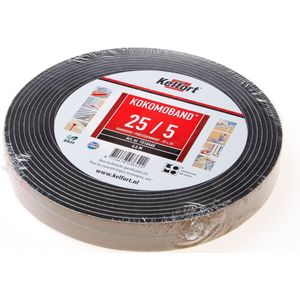 Kelfort - Kokomoband - Zwart - 6.6 meter - 25x25 - Voeg 5-9/15mm