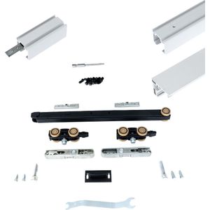 Xperta set 6m rail - Wit - vloerplint - Enkele deur - Dubbel soft - inbouw auto fix
