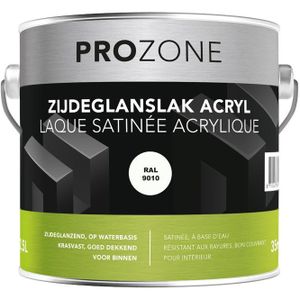 Zijdeglanslak RAL9010 op waterbasis (2,5ltr)