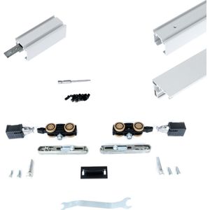 Xperta set 3m rail - Wit - vloerplint - Enkele deur - inbouw manual fix