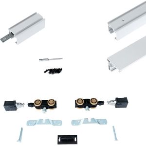 Xperta set 4m rail - Wit - vloerplint - Dubbele deur - opbouw