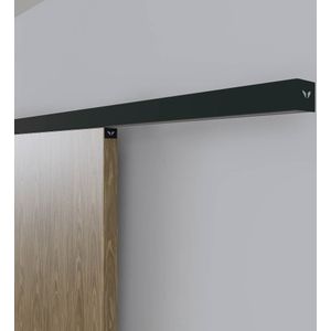 Xperta set 6m rail - Zwart - wand z. vloerpl. - Dubbele deur - Dubbele softclose - inbouw auto fix
