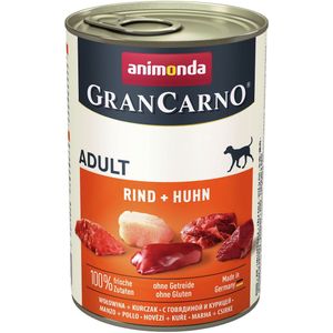 animonda Gran Carno Adult 400g Dose Hundenassfutter Sparpaket 12 x 400 Gramm Rind + Huhn