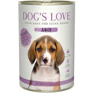 Dog's Love Junior 400g Dose Hundenassfutter Sparpaket 12 x 400 Gramm Lamm mit Kürbis & Kamille