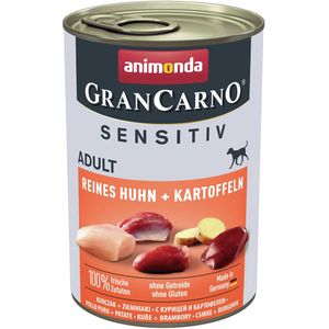 animonda Gran Carno Sensitiv Adult 400g Dose Hundenassfutter Sparpaket 12 x 400 Gramm Reines Huhn + Kartoffeln