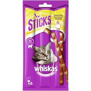 Whiskas Sticks Huhn 6er 36g Katzensnack Lachs Sparpaket 14 x 36g