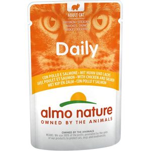 Almo Nature Daily Menu 70g Beutel Katzennassfutter Sparpaket 60 x 70 Gramm Huhn & Lachs