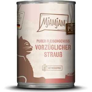 MjAMjAM – ausgewählte Fleischsorten 400g für Katze MjAMjAM Katze Sparpaket 12x400g Strauß pur