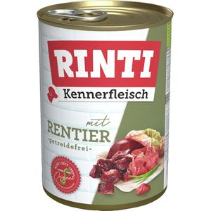 RINTI Kennerfleisch 400g Dose Hundenassfutter 24 x 400 Gramm Rentier