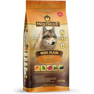 WOLFSBLUT Wide Plain Active Pferdefleisch mit Süßkartoffel Hundetrockenfutter 12,5 Kilogramm