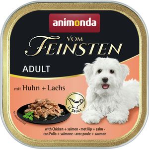 animonda Vom Feinsten Adult in Sauce 150g Schale Hundenassfutter Sparpaket 44 x 150 Gramm Huhn + Lachs