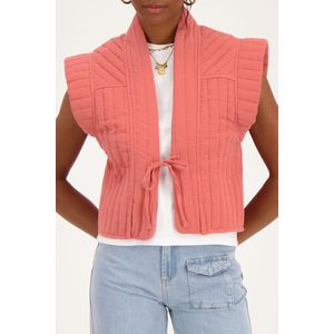 Koraal-roze gilet met strikje