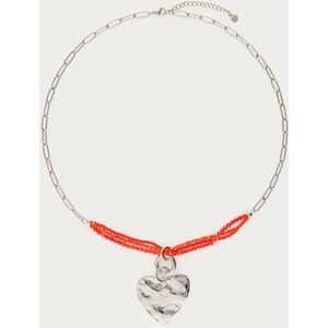Nomads schakelketting met hartje en kralen