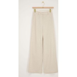 Beige linnen pantalon met studs