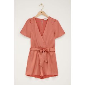 Oranje playsuit satijnen look