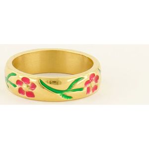Casa fiore ring met rode bloemen