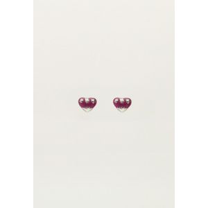 Studs paars mini hart