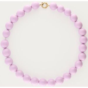 Lila ketting met grove kralen