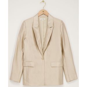 Beige blazer satijnen look