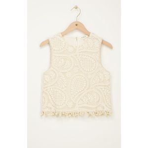 Beige top met embroidery