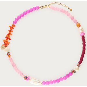 Nomads multikleur kralen ketting met zoetwaterparels