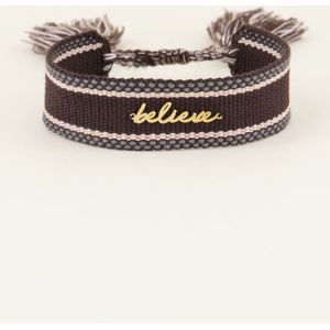 Bruine bohemian armband believe