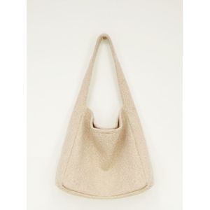 Beige boucle shopper