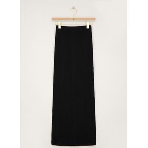 Zwarte maxi rok met structuur&split