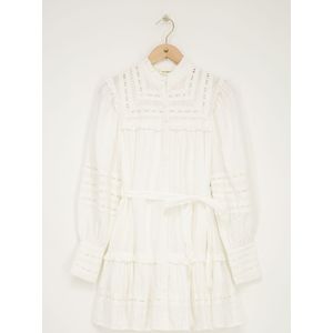 Witte jurk met tapes&ruffles