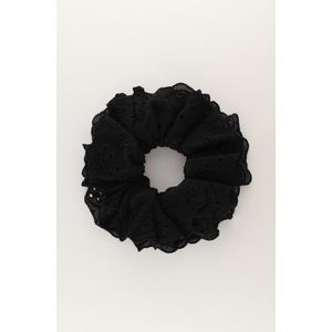 Zwarte scrunchie met embroidery