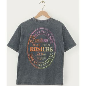 Grijs T-shirt"Rue des rosiers"