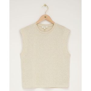 Beige muscle top met lurex