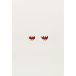 Studs paars mini hart