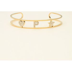 Open bangle met initial