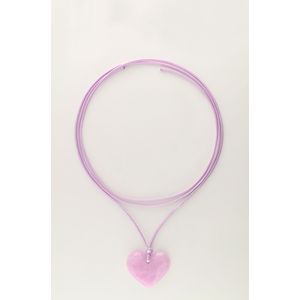 Ocean lila koord ketting met hart