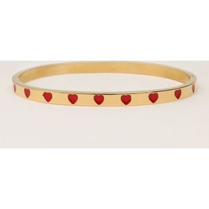 Bangle met rode hartjes
