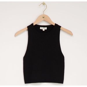 Zwarte tanktop met rib