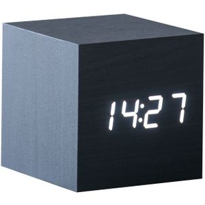 Gingko - Cube Click Clock BlackWhite Led