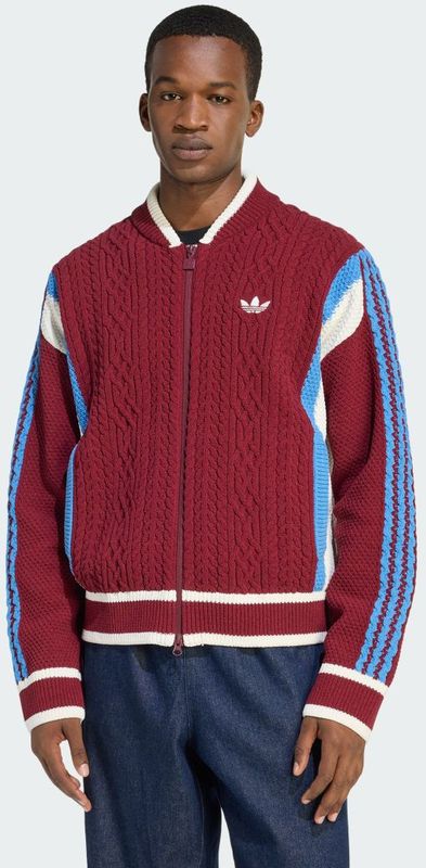 Adidas Originals - Retro Remix Cardigan - Rood - Vest - Polyester