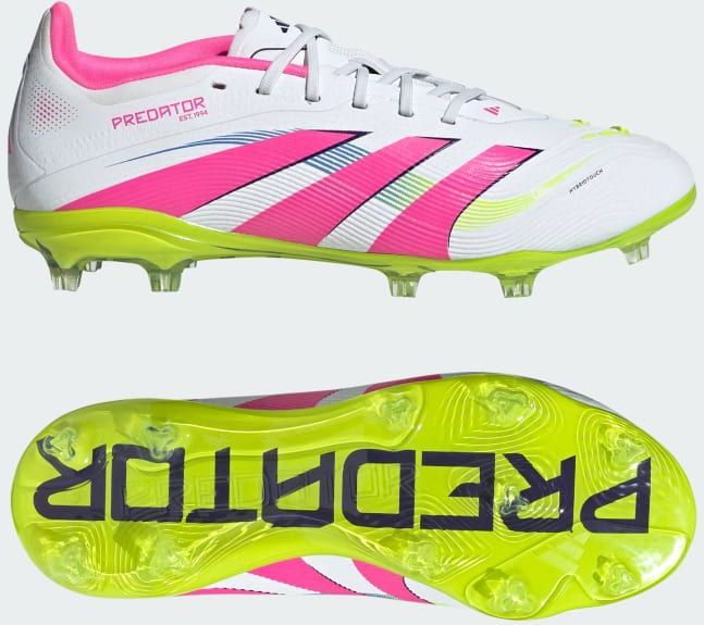 adidas - Predator Elite - Voetbalschoenen - Wit Roze Neongeel - FG Kids