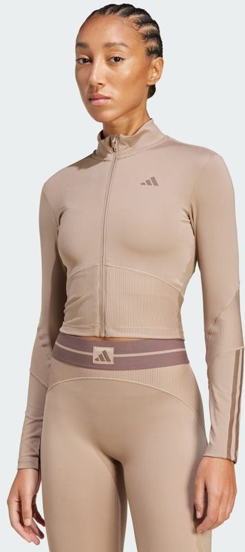 ADIDAS PERFORMANCE - Hyperglam - Trainingsjack - Bruin - Aansluitende Pasvorm