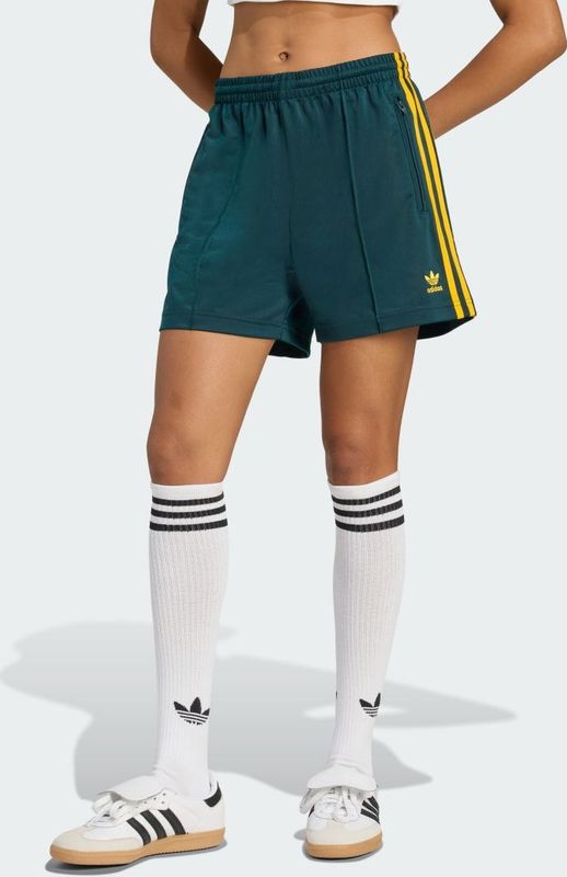 adidas Originals - Firebird - Broek - Geel - Donkergroen - High Waist - Loosefit