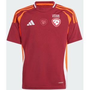 ADIDAS PERFORMANCE - Lettland 24 - Functioneel Shirt - Donkeroranje - Ronde Hals - Kwartmouw
