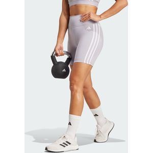 adidas - Training Essentials 3-Stripes - High-Waisted Short Leggings - Zwart